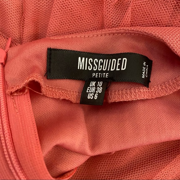 MISSGUIDED Petite Pink Ruffled Mini Dress - Picture 6 of 6